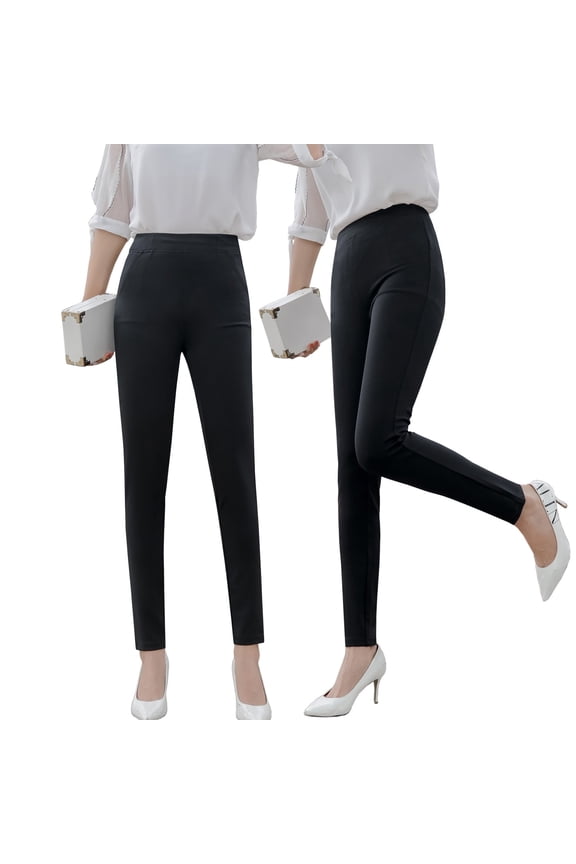 Spring and summer high waisted tight pants for women, black leggings for outerwear, small leg pants, fashionable slimming pants