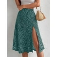 thumbnail image 1 of Spring and summer new women's versatile floral zipper split A-line skirt, 1 of 9
