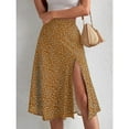 thumbnail image 1 of Spring and summer new women's versatile floral zipper split A-line skirt, 1 of 10