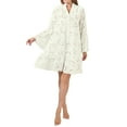 thumbnail image 1 of Spring and Summer Solid Color Deep V Neck Loose Women's, Embroidery Hollow Lace Printing, Sexy Plus Size Dress . 1XL-5XL Off  White, 1 of 5