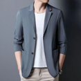 thumbnail image 1 of Spring and summer thin solid color men's casual small suit Korean men's business single western sun protection suit jacket men-dark grey-XXXL, 1 of 5