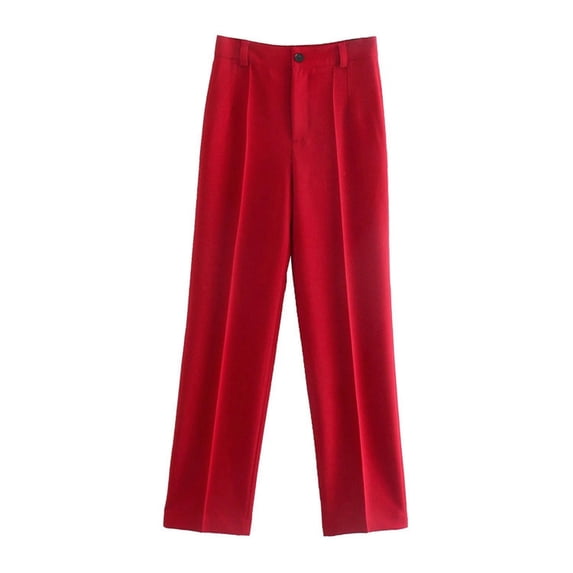 Spring and summer women's new fashion loose double-breasted casual suit jacket + pants for women - red pants - M