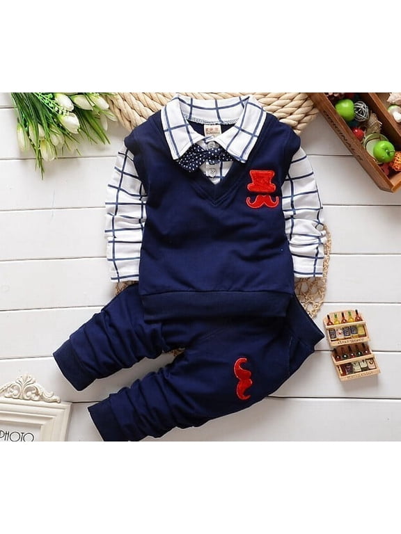 Spring boy's clothing suit children's leisure 2-piece gentleman's suit 1-4 years old baby clothes