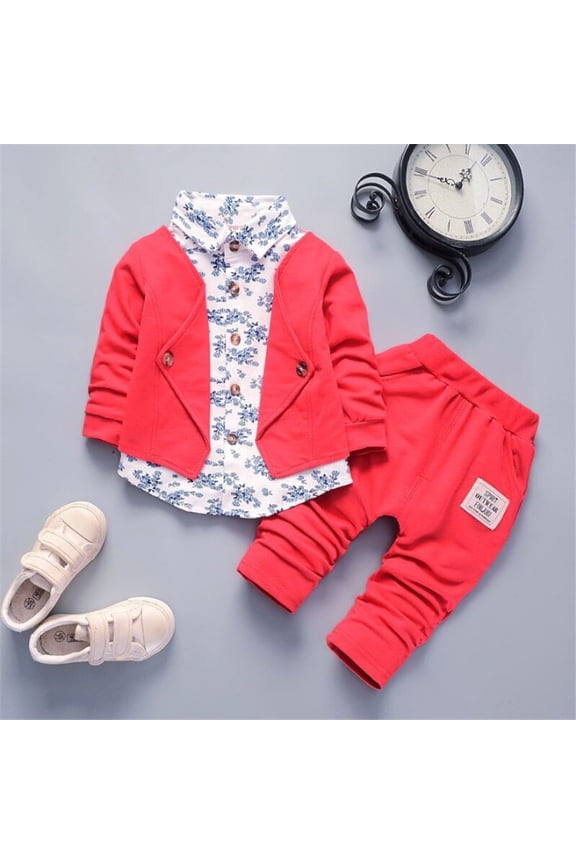 Spring boys' clothing suit children's leisure 2-piece suit gentleman's suit 1-4 years old.