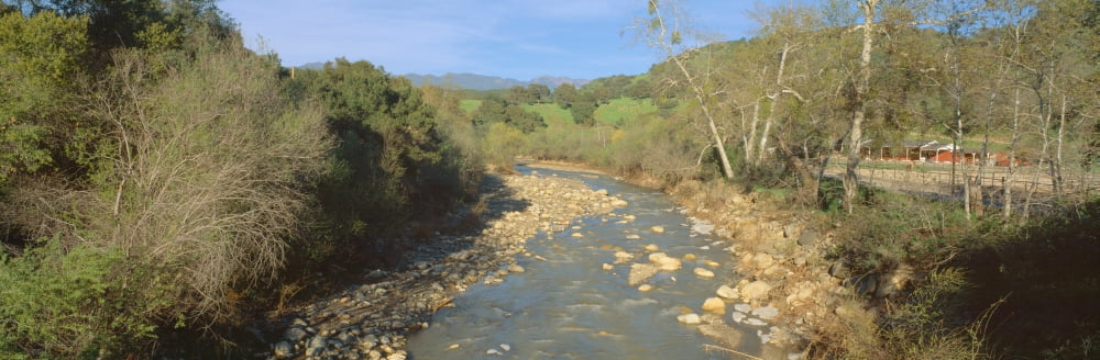 Spring creek in Upper Ojai California Canvas Art - Panoramic Images (27 x 9)