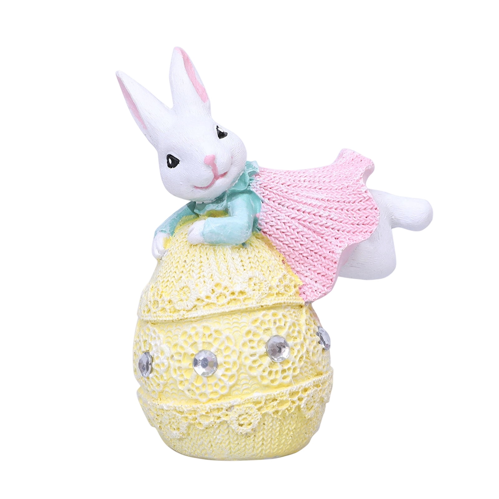 Spring decorations for Home, Resin Rabbit Figure, Cute Pink Room decor ...