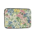 Spring flower pattern liner bag with pocket for laptops and laptops