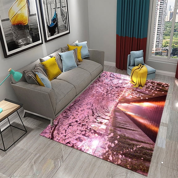Spring flower scenery peach blossom cherry decorative carpet bedroom living room restaura