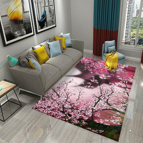 Spring flower scenery peach blossom cherry decorative carpet bedroom living room restaura