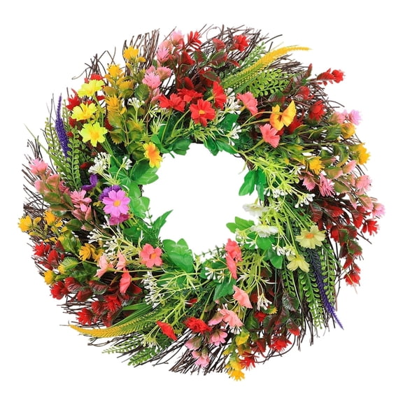 Spring for Door and Window Enhance Seasonal with Lifelike Floral Design and Polyester Construction