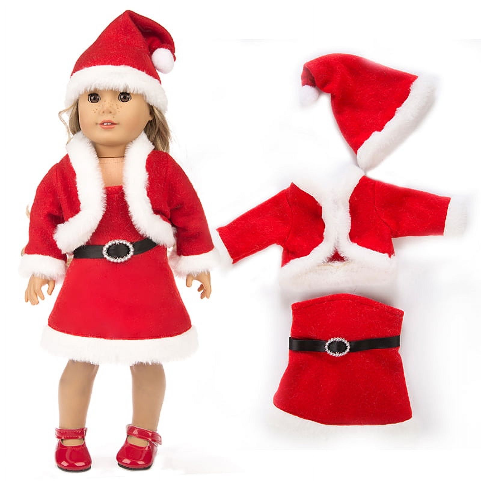 Spring hue Christmas Doll Outfit Dress Clothes Accessories Lot For 18 inch American Girl Our