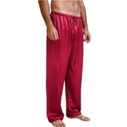 Spring hue Mens Silk Satin Pajama Pants Long PJ Bottoms