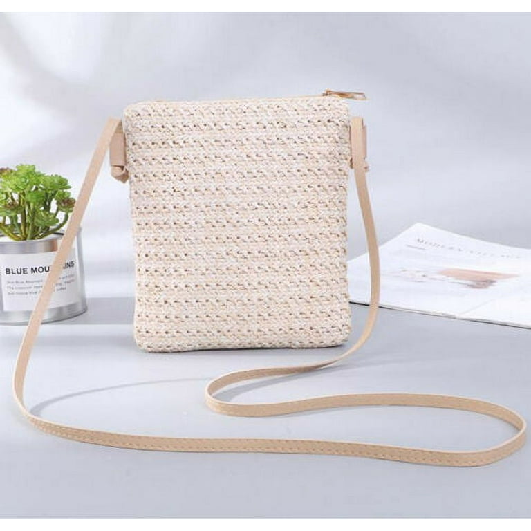 Spring hue Strew Shoulder Bags Women s Straw Plait Small Square Shoulder Slanted Bag Walmart