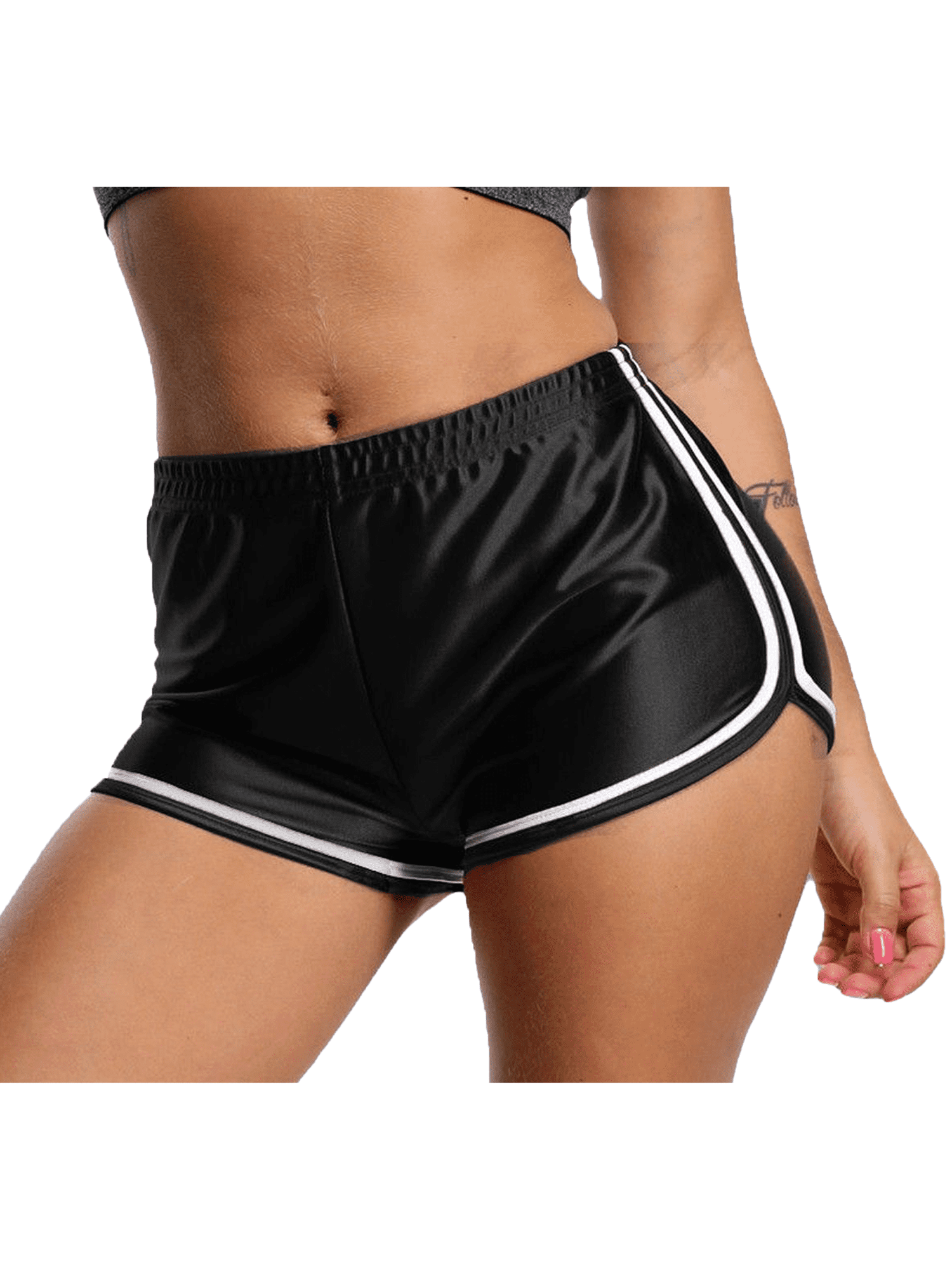 Black satin hot deals pants