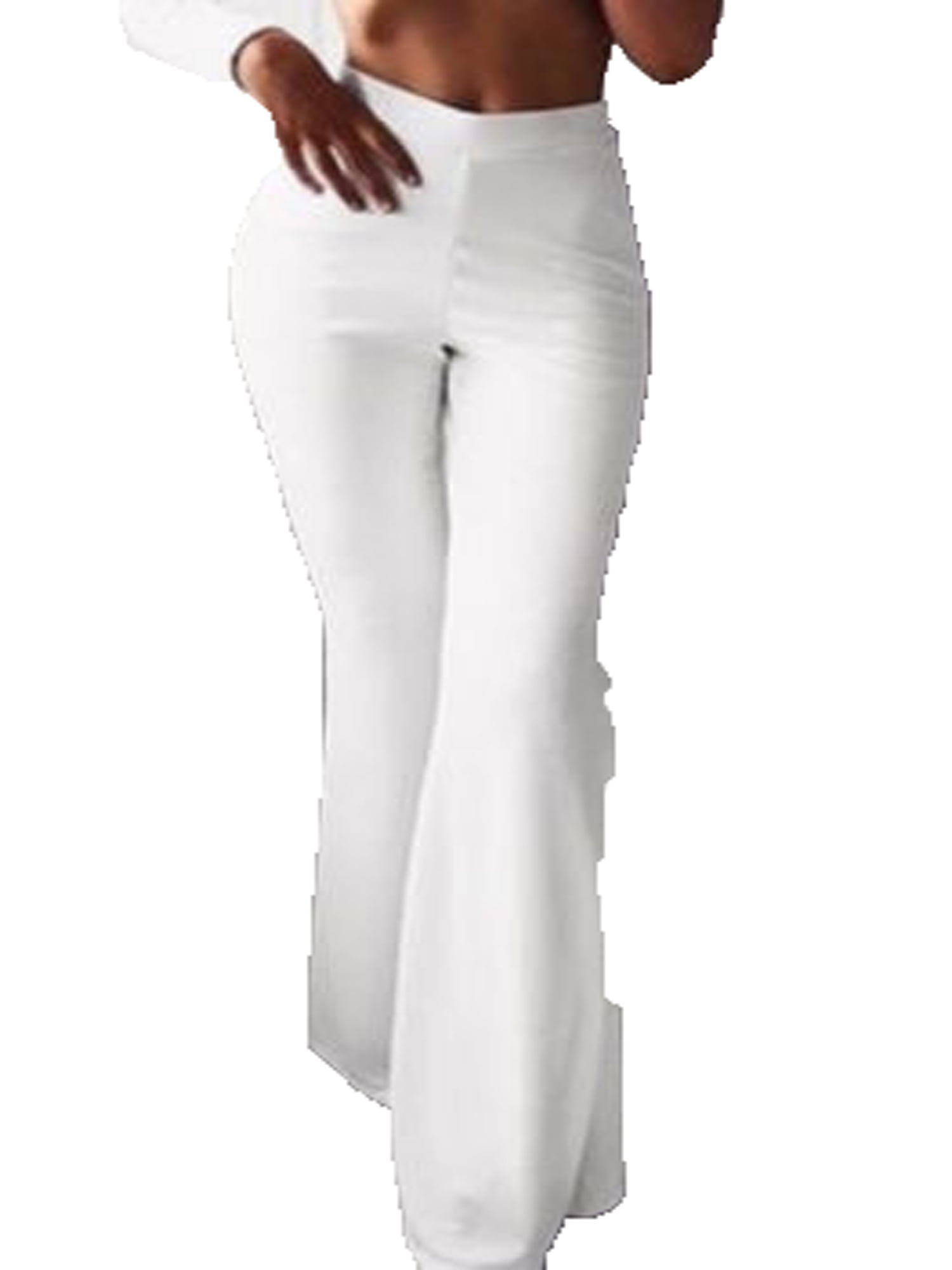 Spring hue Women's Long Flared Pants Slim Fit Wide Leg Work Pants