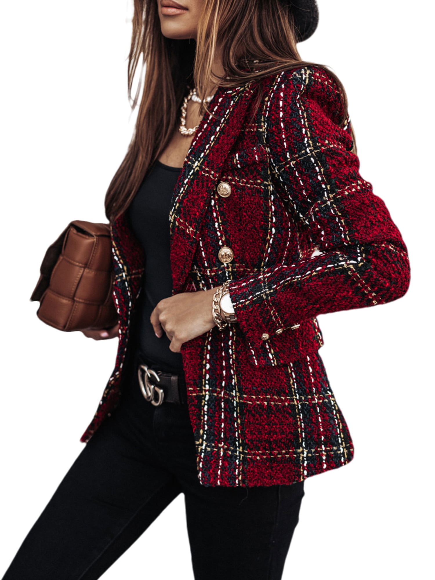 Ladies tartan blazer cheap