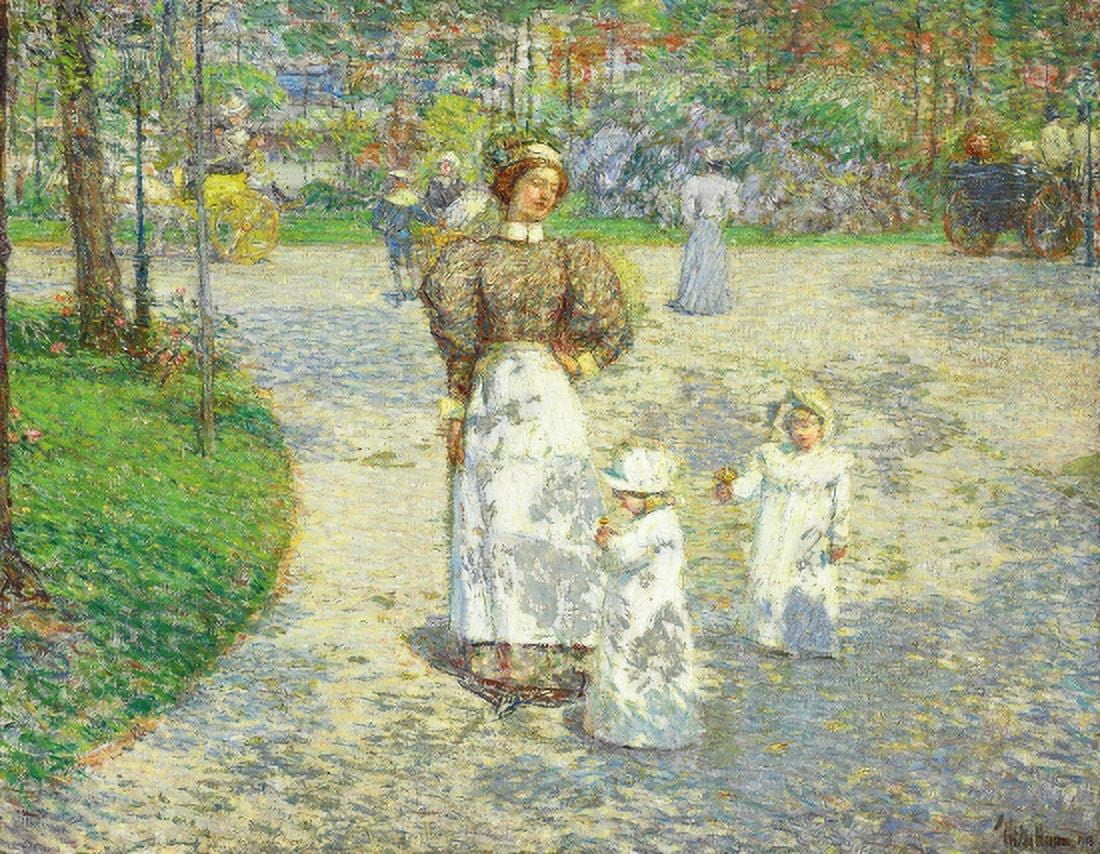 Spring in Central Park Canvas Art - Childe Hassam (24 x 36)