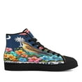 thumbnail image 1 of Spring in South Carolina Native Bird and Blooming Flowers High Top Canvas Shoes Sneakers Black Size 5, 1 of 2