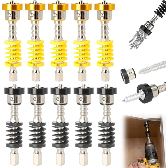 Spring-loaded Bit Holder, Universal Retaining Screwdriver (10PCS) | Anti-drop Magnetic Screw Holder Bit Tool, Quickly Release Spring Mechanism For Electric Drills Power Tool