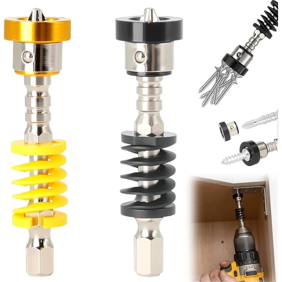 Spring-loaded Bit Holder, Universal Retaining Screwdriver (2PCS) | Anti-drop Magnetic Screw Holder Bit Tool, Quickly Release Spring Mechanism For Electric Drills Power Tool