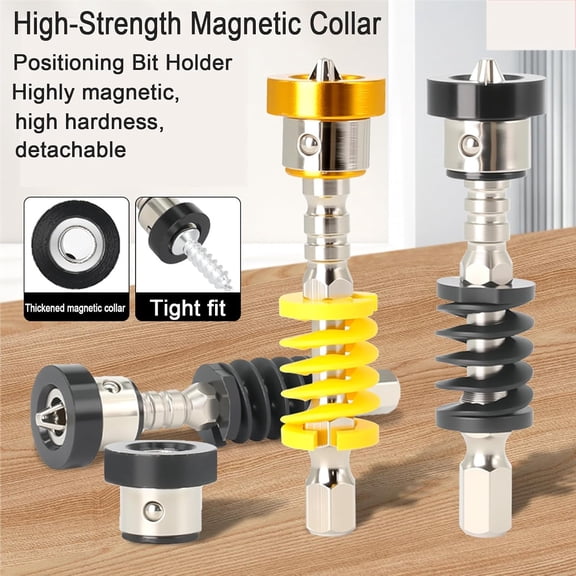 Spring-loaded Bit Holder, Universal Retaining Screwdriver (6PCS) | Anti-drop Magnetic Screw Holder Bit Tool, Quickly Release Spring Mechanism For Electric Drills Power Tool(2pcs)