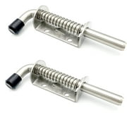 Spring lock, 2-piece stainless steel spring lock, stainless steel spring bolt, heavy-duty spring lock, garage door, garden door, cabinet 10 x 128mm barrel bolt silver