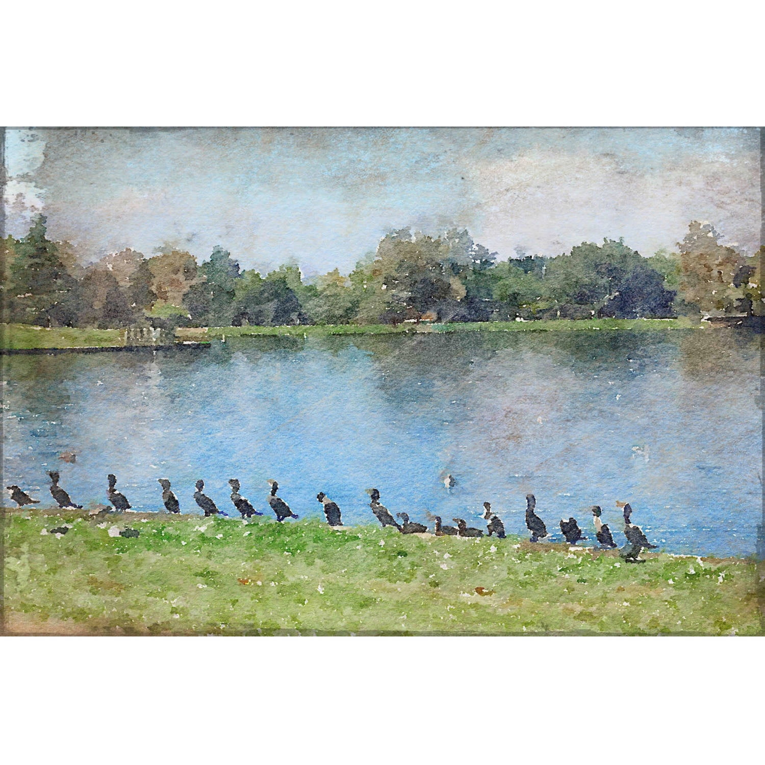"Spring on the Farm 4" Painting Print on Wrapped Canvas