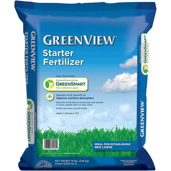 Spring or Fall Lawn Starter Fertilizer - 16 lb. Bag - Covers 5,000 sq. ft.