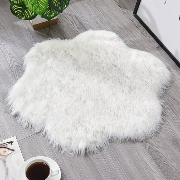 Spring savings FAMTKT Bath Mat Bathroom Rugs Wool Imitation Sheepskin Rugs Faux Non Slip Bedroom Carpet Mats