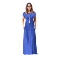 thumbnail image 1 of UbdehL Spring summer dresses for women 2024 maxi dress short sleeve solid color casual pockets, 1 of 7