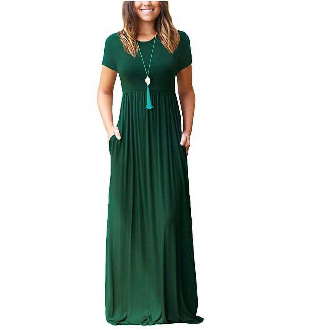 Akklian Women's 2024 Summr Casual Dresses Floral Print Short Sleeve ...