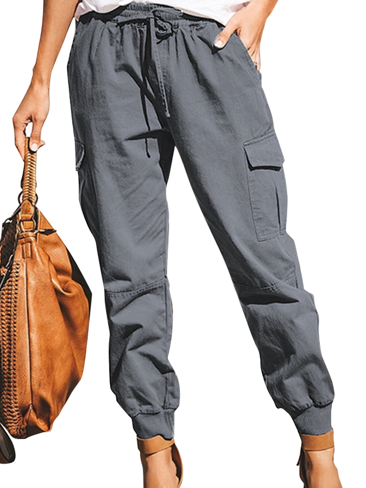 Women S Basic Essential Casual Sporty Tactical Cargo Trousers