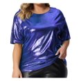 thumbnail image 1 of SpringTTC Womens Fashion Plus Size Summer Round Neck Short Sleeve Pullover T-Shirt Blouse, 1 of 4
