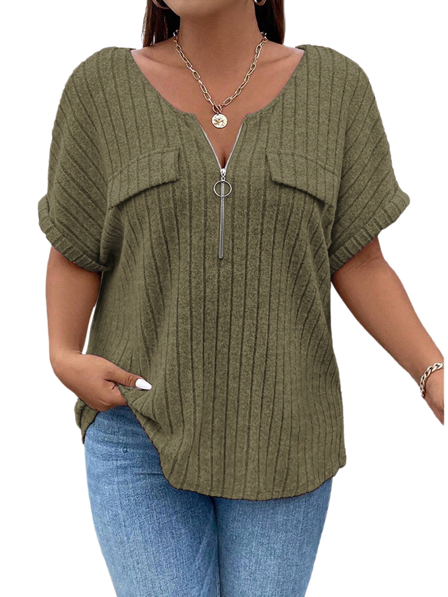 Plus Size Round Neck Half Sleeve T-Shirt main image 1