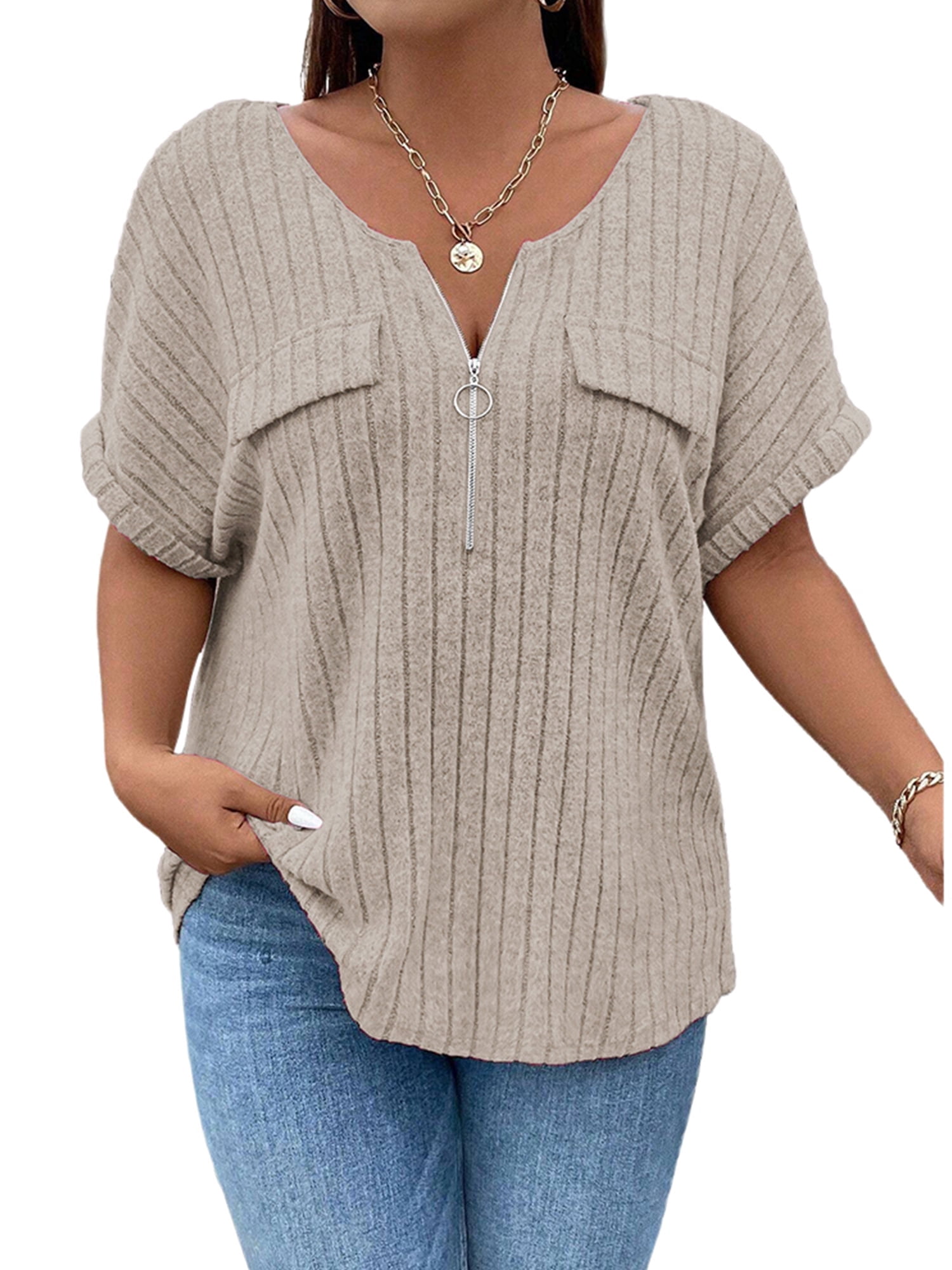 Plus Size Round Neck Half Sleeve T-Shirt main image 0