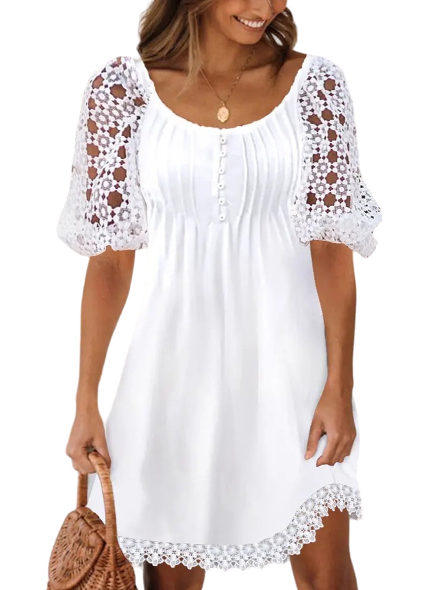off Neck Long Sleeve High Waist Slimming Pleating A Line Solid Color Dress main image 1