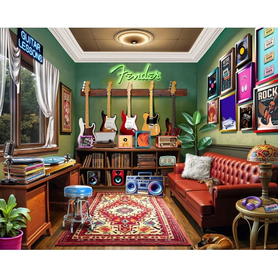 Springbok 1000 Piece Fender Guitar Lessons Jigsaw Puzzle for Adults - Poster Now Included