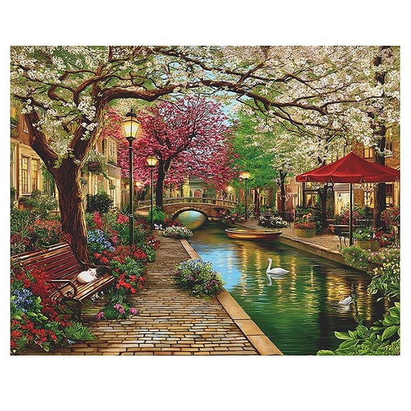 Springbok 1000 Piece Golden Hour Canal Jigsaw Puzzle for Adults - Poster Included