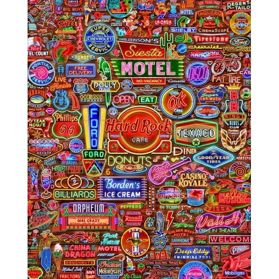 Springbok 1500 Piece Jigsaw Puzzle Nifty Neon - Made in USA