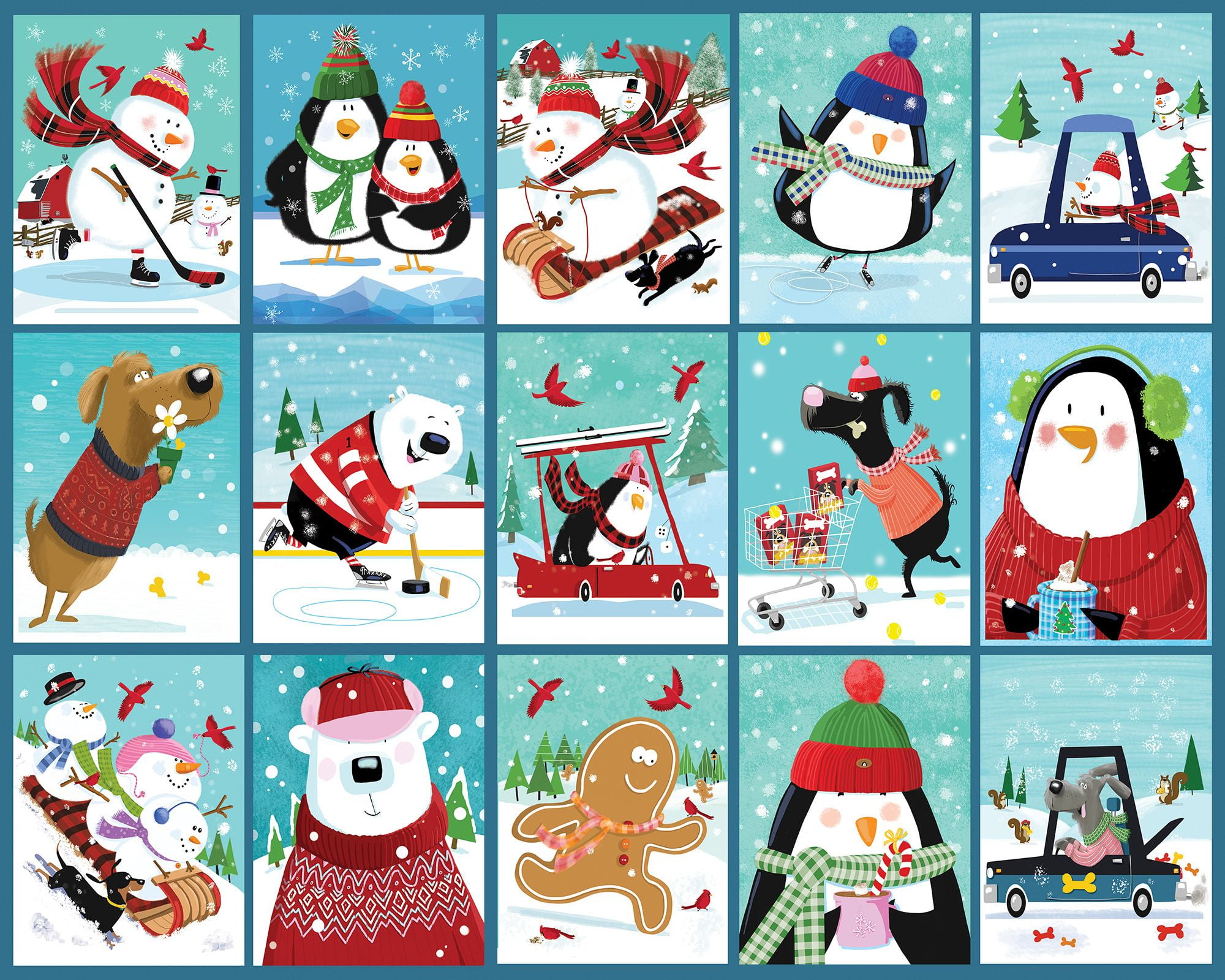 Springbok 400 Piece Snow Day Fun Jigsaw Puzzle for Adults and Families