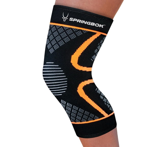 Springbok Adjustable Knee Brace 3D Compression Sleeve for Pain Relief & Sports, XX-Large, Black/Orange