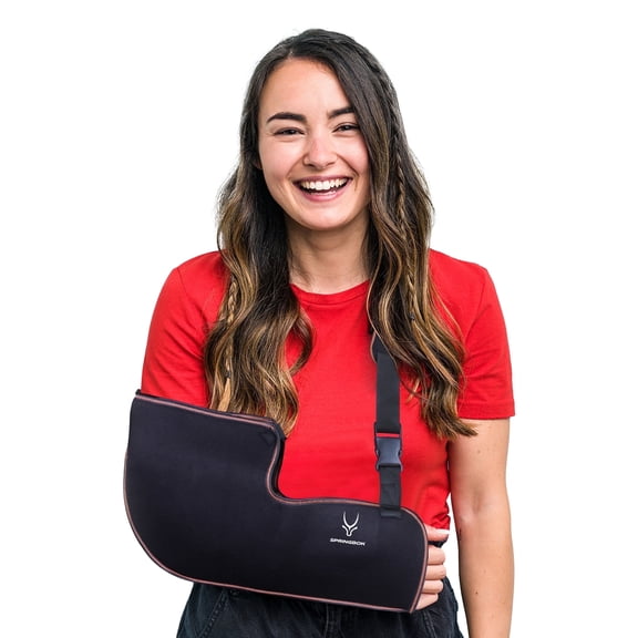 Springbok Arm Brace Immobilizer (Arm Sling Pouch)  Adjustable Shoulder & Elbow Support for Men & Women  Pain Relief for Rotator Cuff, Broken Arm, Fractured Elbow  Comfortable & Breathable (Large)