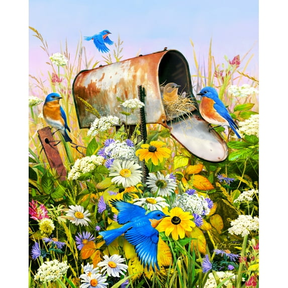 Springbok 500 Piece Blue Birds Jigsaw Puzzle for Adults - Made in USA, Premium Quality