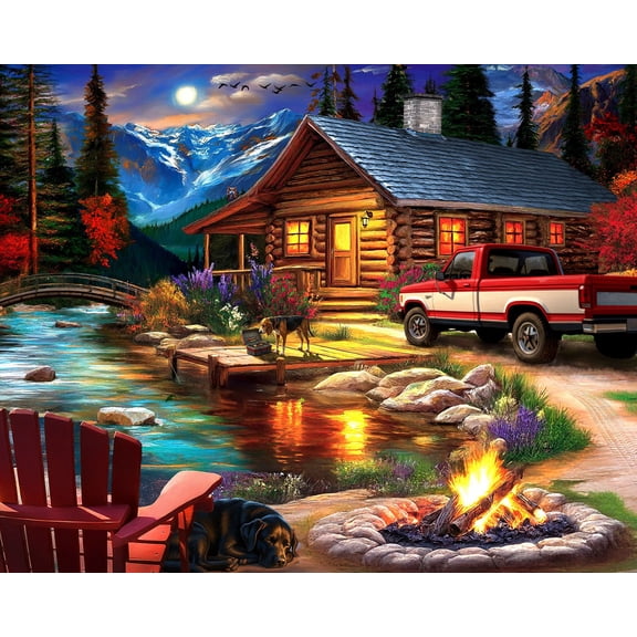 Springbok Cabin on the Creek 500 Piece Jigsaw Puzzle for Adults - Poster Now Included