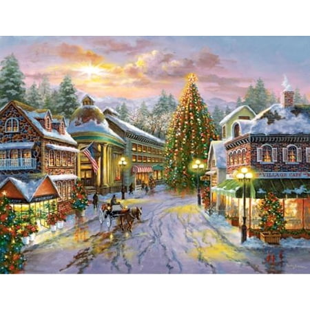Springbok Christmas Eve 500 Piece Jigsaw Puzzle – Festive Holiday Night Scene, Family-Friendly Puzzle, Made in USA