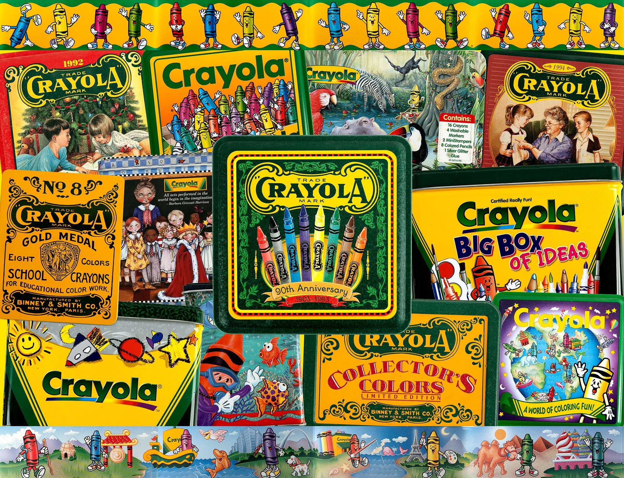 Springbok Crayola Tins - 400 Piece Family Jigsaw Puzzle - Made in USA - Unique Cut Pieces