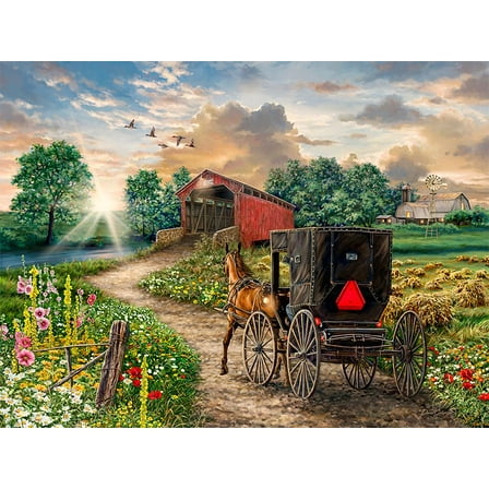 Springbok 1000 Piece Evening on the Farm Jigsaw Puzzle for Adults  - Made in USA