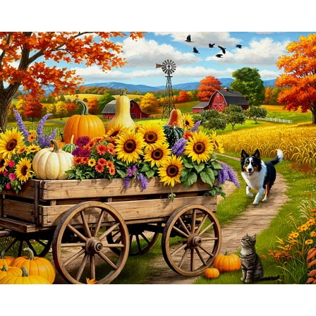 Springbok 500 Piece Fall Wagon Wonders Jigsaw Puzzle for Adults - Made in USA