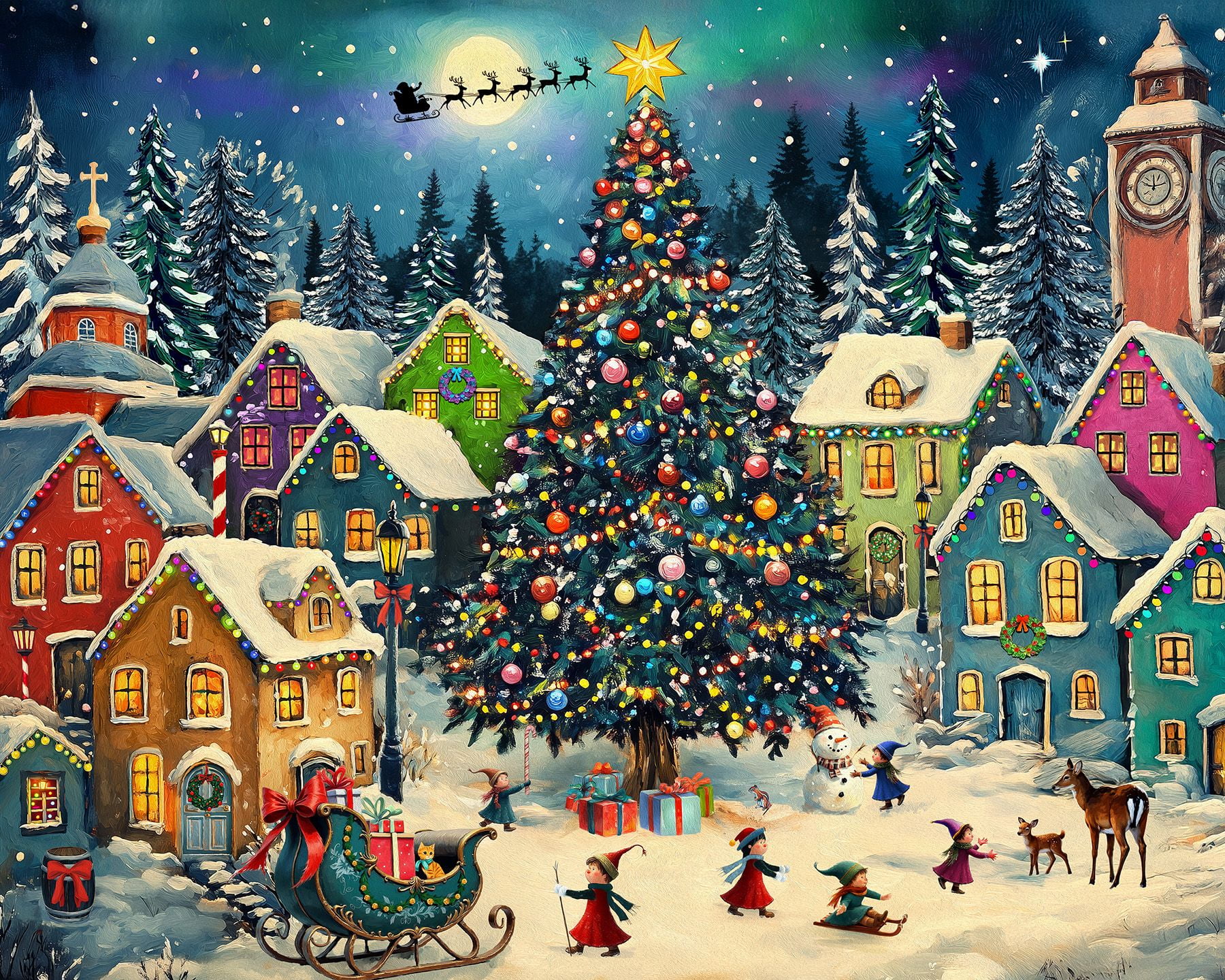 Springbok 500 Piece Festive Christmas Village Jigsaw Puzzle for Adults