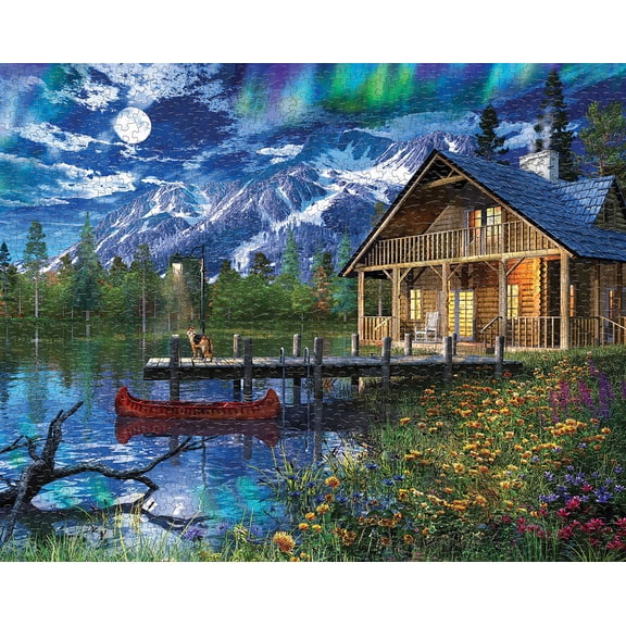 Springbok 1000 Piece Moon Cabin Retreat Jigsaw Puzzle for Adults - Poster Included